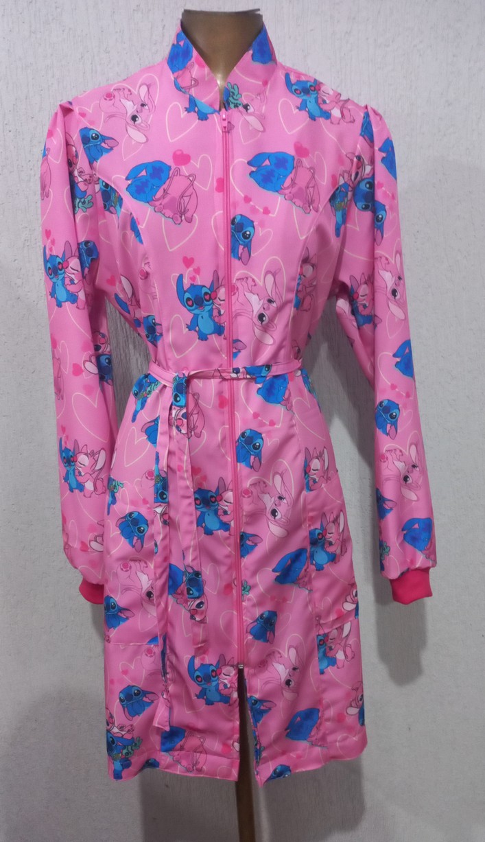 Jaleco Temático – Stitch e Angel Rosa